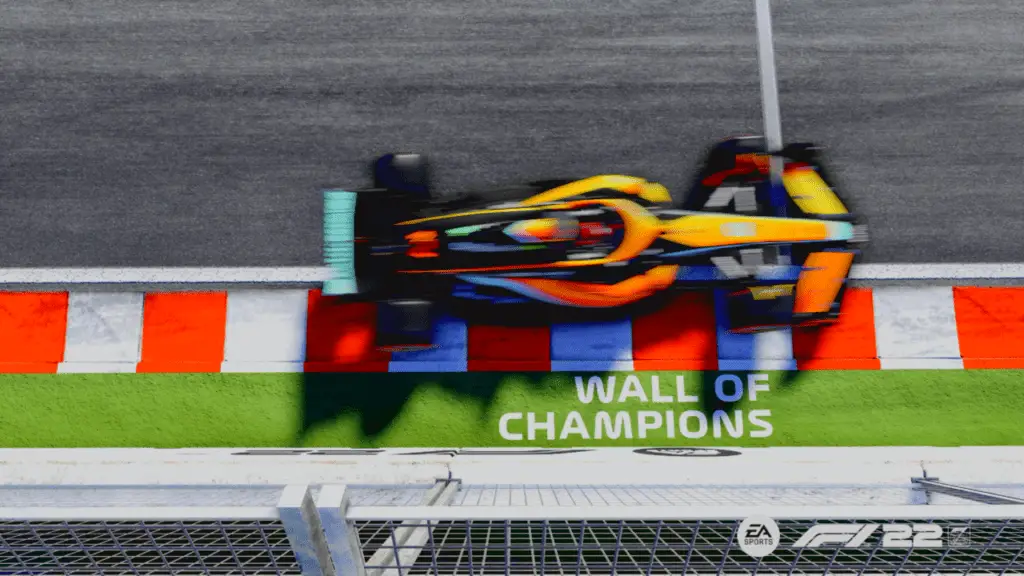 The Wall of Champions at Circuit Gilles-Villeneuve, as featured in F1 22.